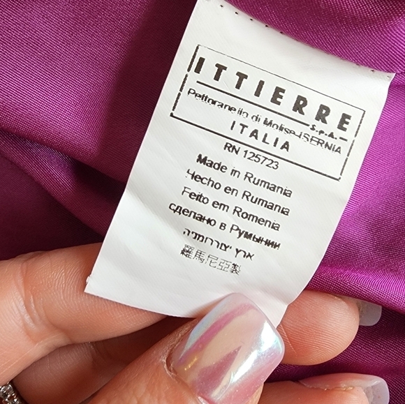 GF Ferre Purple/Pink Wool Button Front Long Coat Women's Size 28. - Picture 5 of 16